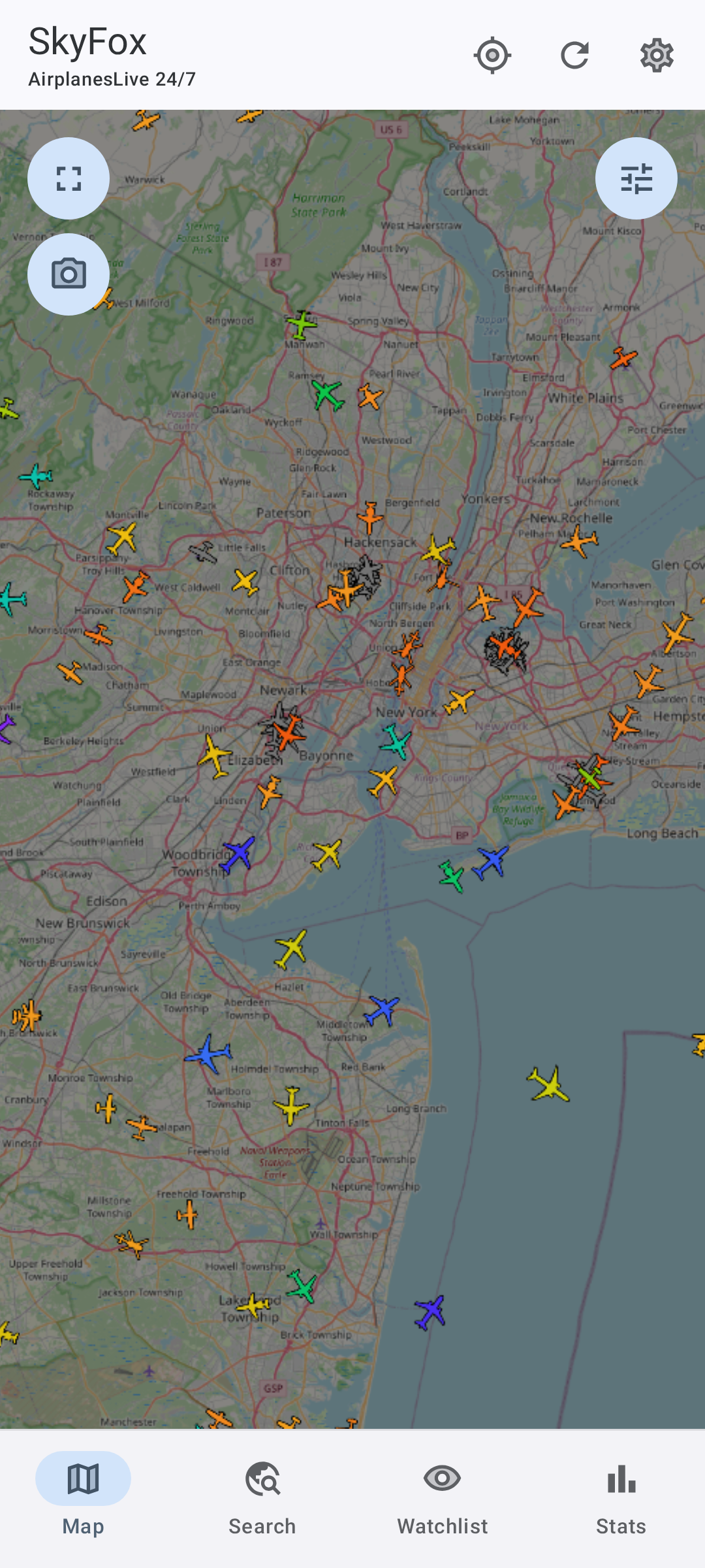 SkyFox map screen