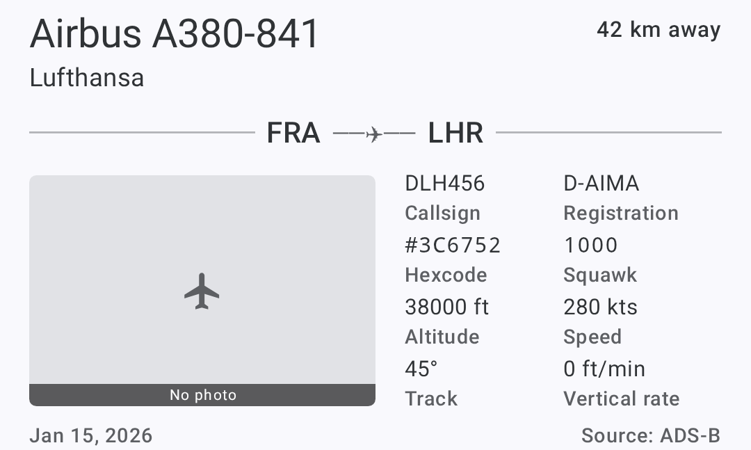 SkyFox aircraft details screen